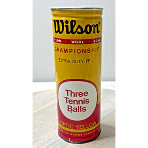 Wilson Tennis Balls (3) Unopened Metal Can Optic Yellow High Altitude Vintage